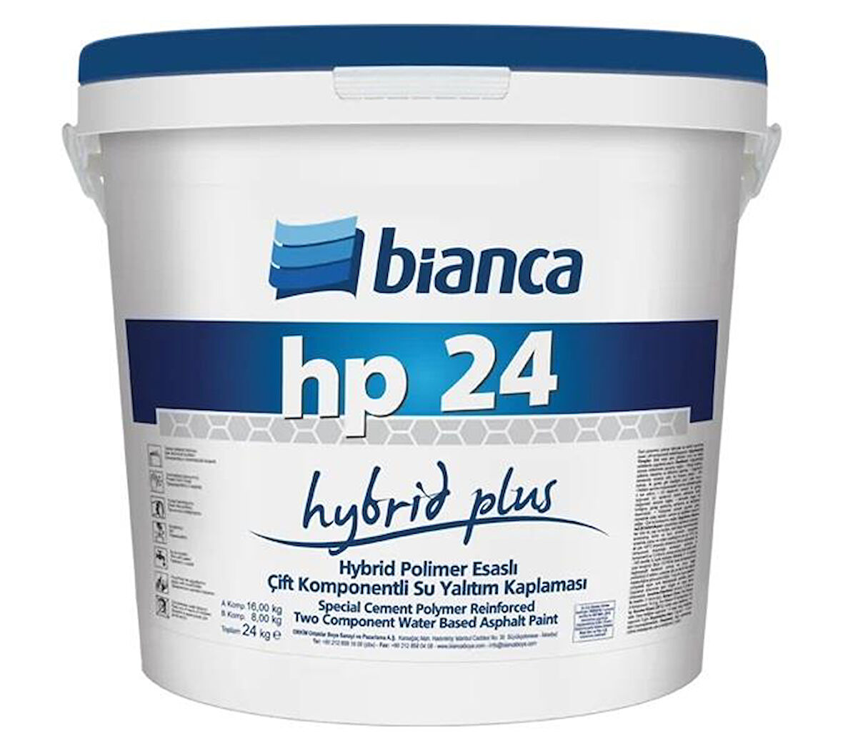 Bianca HP-24 Hybrid Plus Çift Komponentli Su Yalıtım Kaplaması 16+8 Kg Beyaz