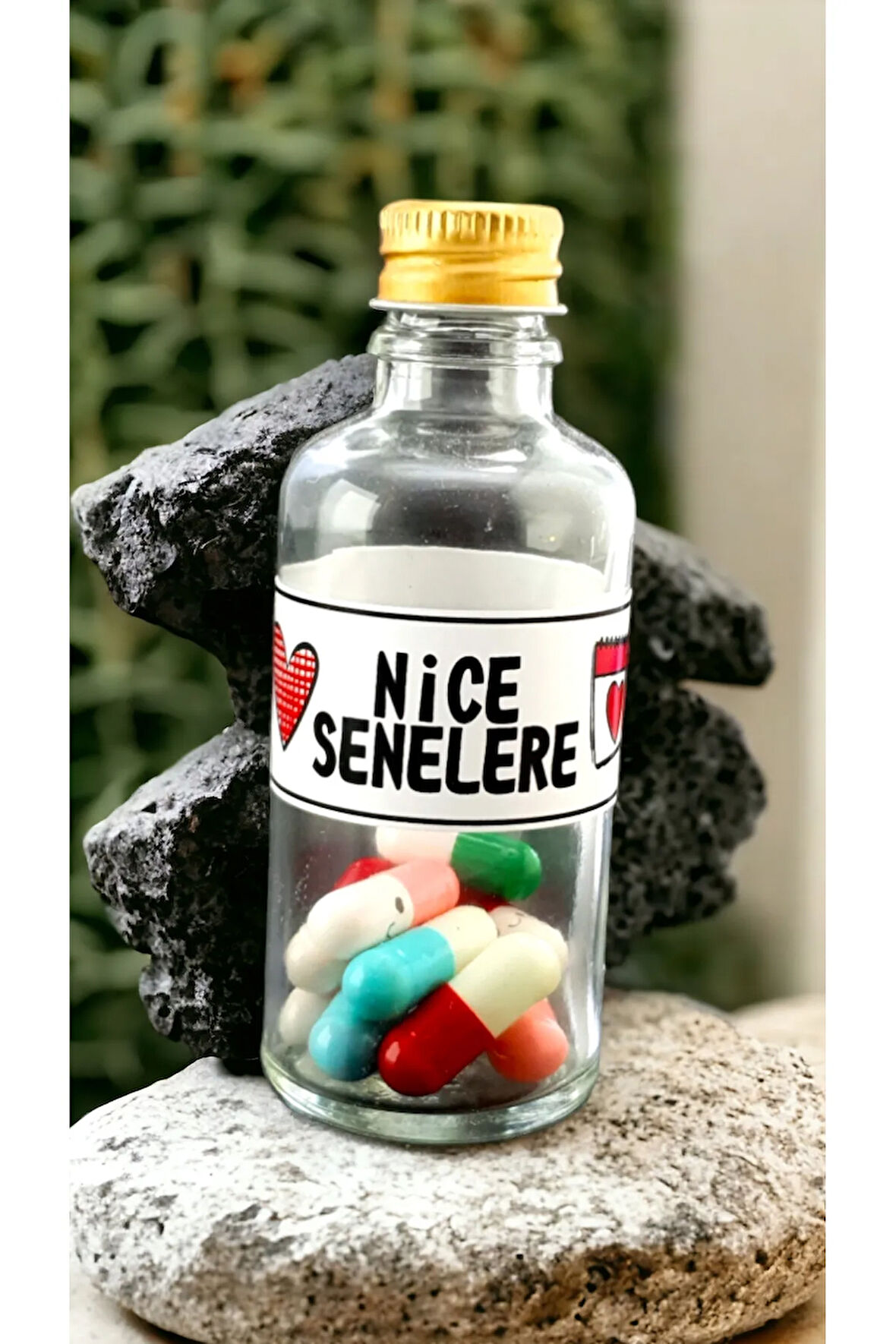 Yıldönümü özel şişede Aşk Sözü Yazılı Kapsül 20 Adet Güncel 20 Adet Sevgiliye Hediyelik KapscamIII