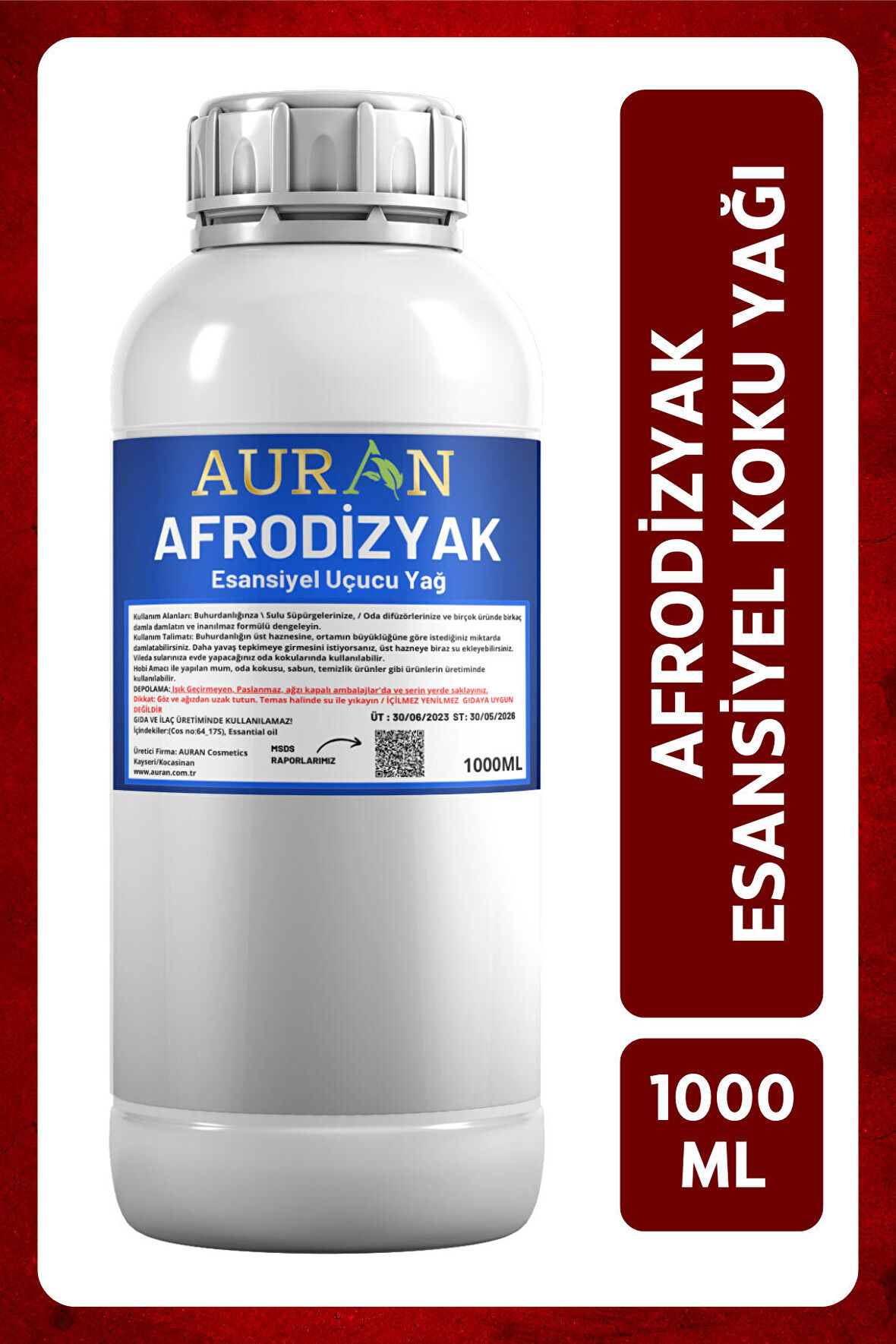 Afrodizyak Esansiyel Uçucu Yağ Esans Koku Yağı Hobi Esans Mum Sabun Oda Kokusu 1000ml