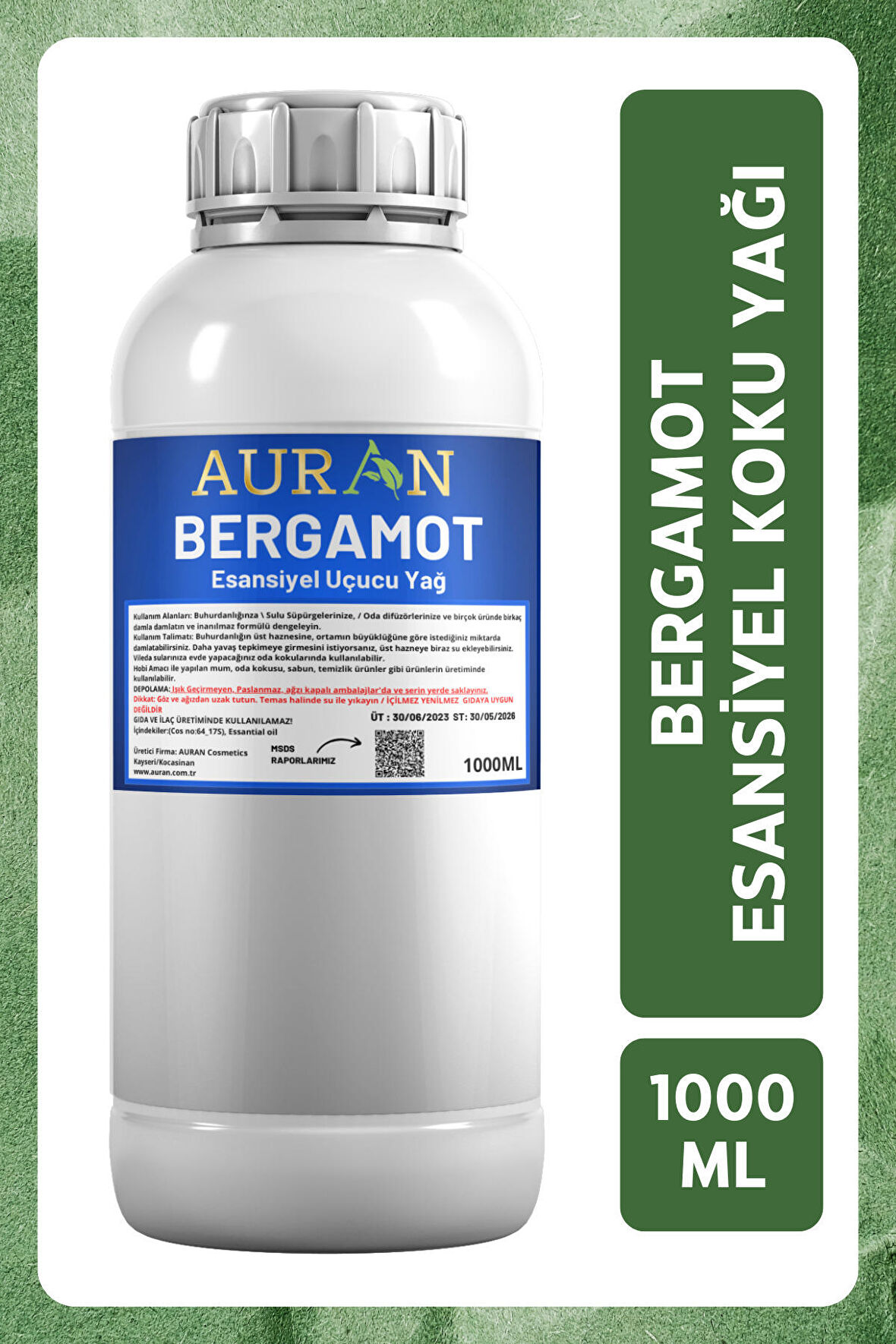 Bergamot Esansiyel Uçucu Yağ Esans Koku Yağı Hobi Esans Mum Sabun Oda Kokusu 1000ml