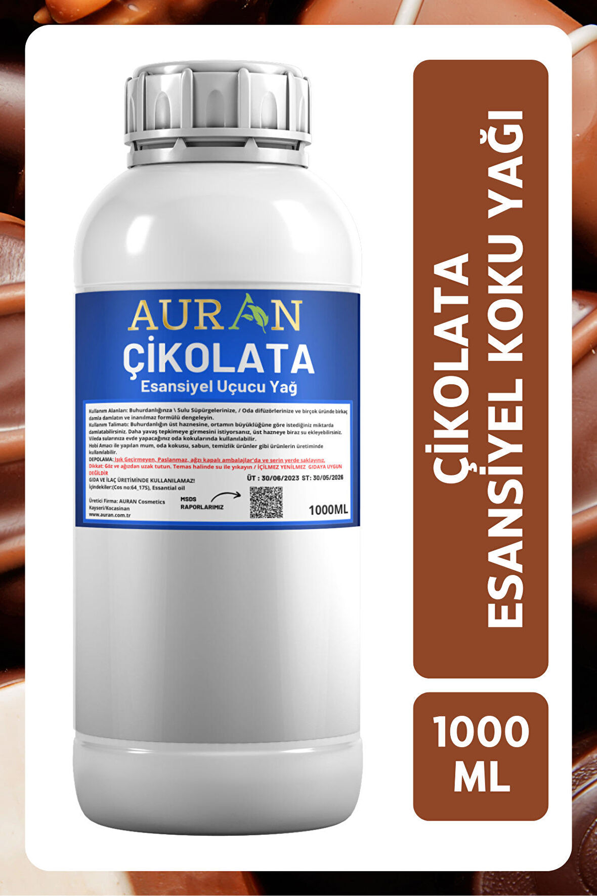 Çikolata Esansiyel Uçucu Yağ Esans Koku Yağı Hobi Esans Mum Sabun Oda Kokusu 1000ml