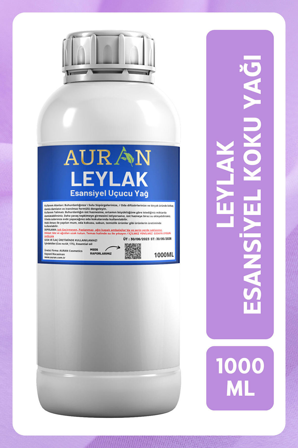 Leylak Esansiyel Uçucu Yağ Esans Koku Yağı Hobi Esans Mum Sabun Oda Kokusu 1000ml