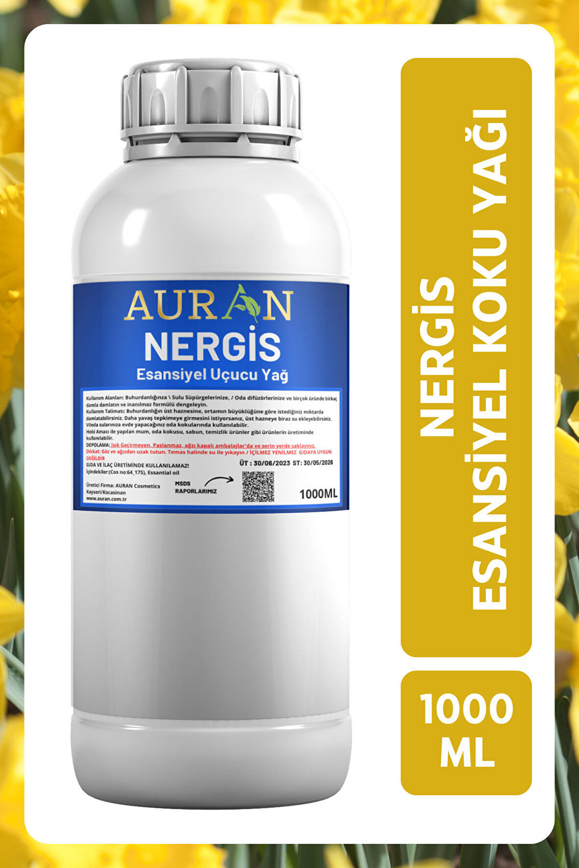 Nergis Esansiyel Uçucu Yağ Esans Koku Yağı Hobi Esans Mum Sabun Oda Kokusu 1000ml
