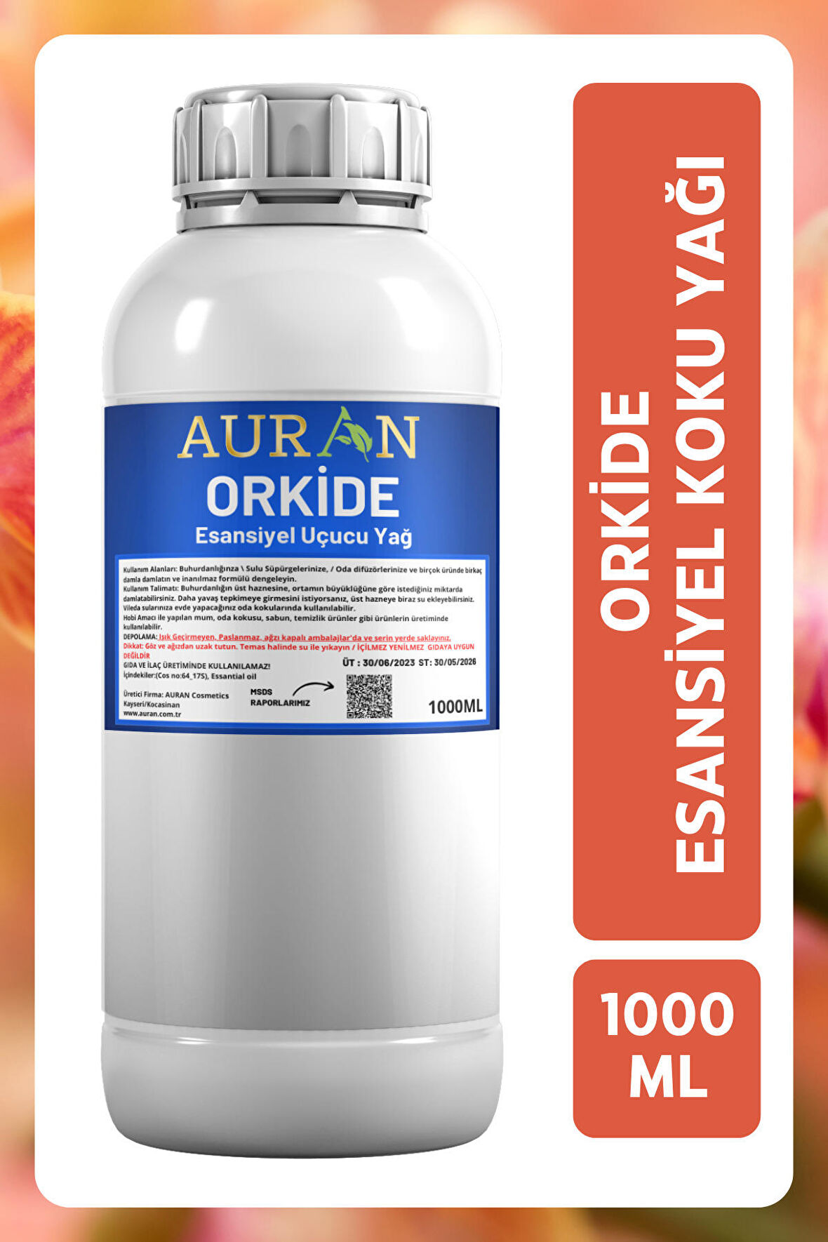 Orkide Esansiyel Uçucu Yağ Esans Koku Yağı Hobi Esans Mum Sabun Oda Kokusu 1000ml