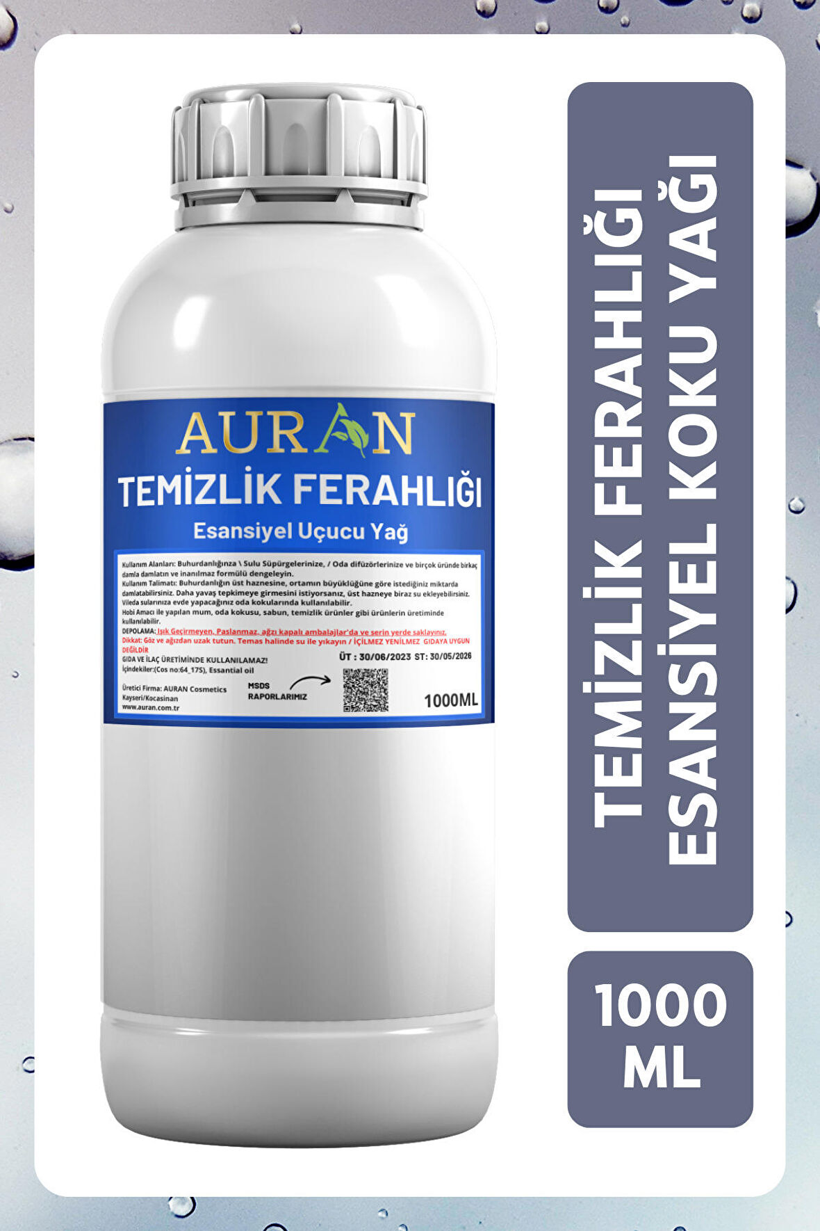 Temizlik Ferahlığı Esansiyel Uçucu Yağ Esans Koku Yağı Hobi Esans Mum Sabun Oda Kokusu 1000ml