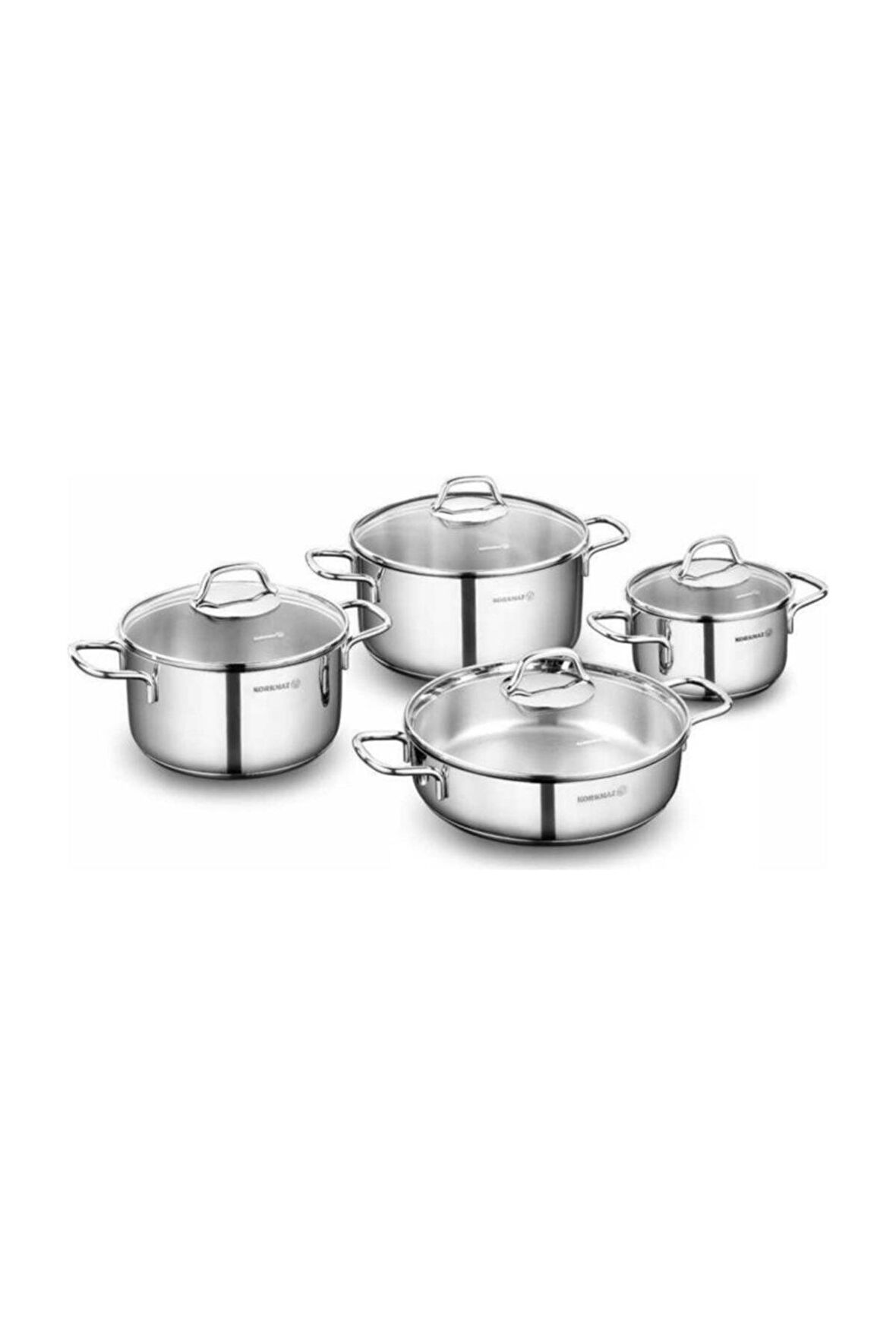 Korkmaz A1606 Perla 16 cm-20 cm-24 cm-24 cm Çelik Tencere Seti 4'lü