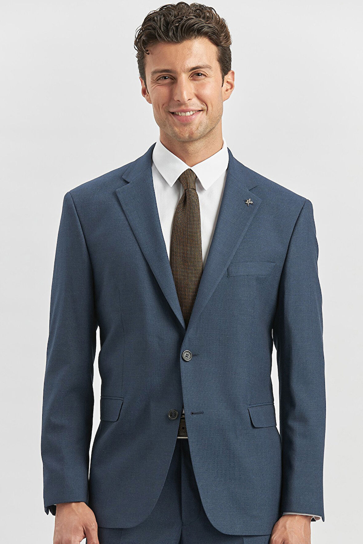 Lacivert Kendinden Mono Yaka 2 Düğme 4 Drop Comfort Fit Classic Takım Elbise 1001240181