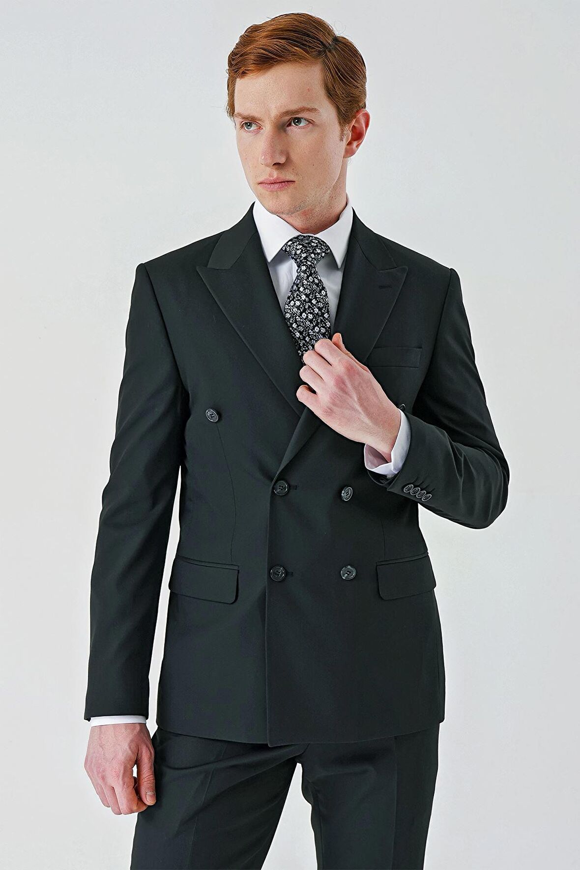 Kırlangıç Yaka Kruvaze Likralı 6 Drop Slim Fit Dar Kesim Casual Takım Elbise 1001240266