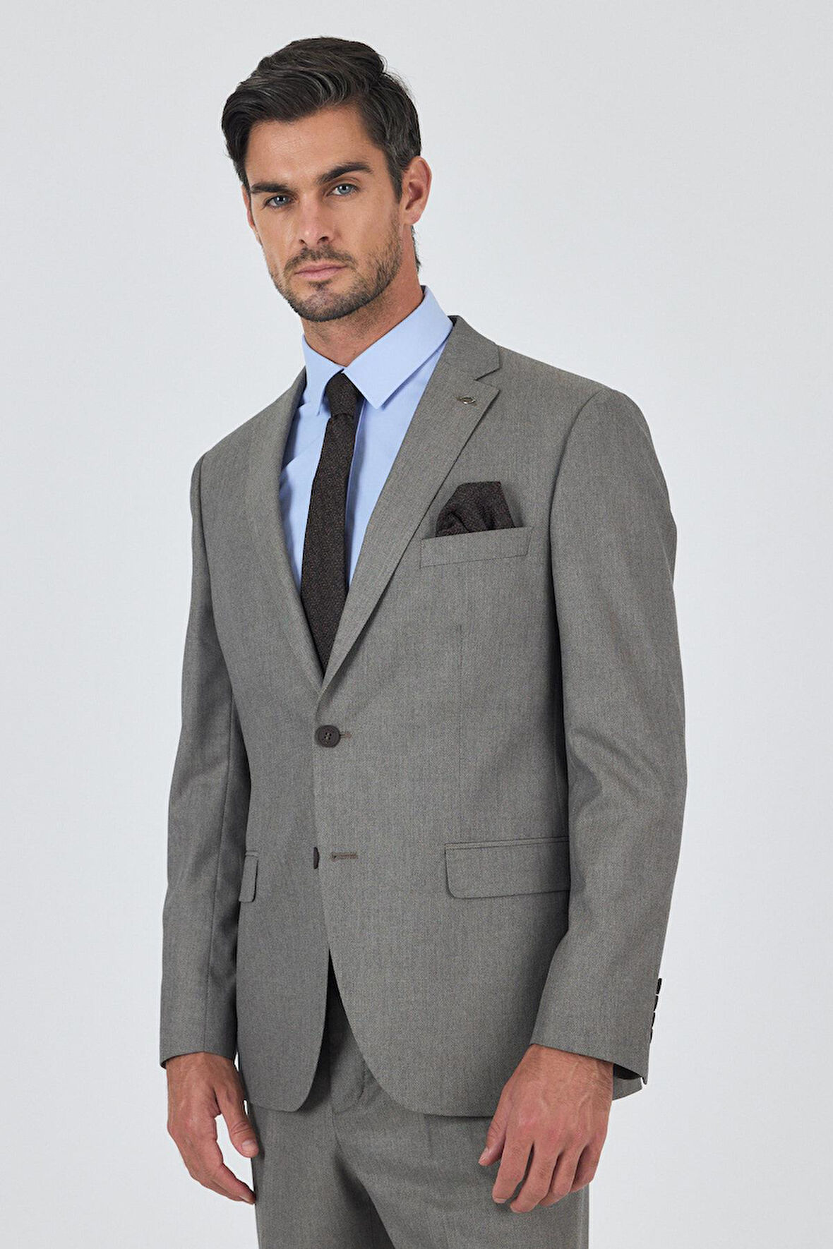 Bej Mono Yaka Esnek 6 Drop Comfort Fit Classic Takım Elbise 1001250152