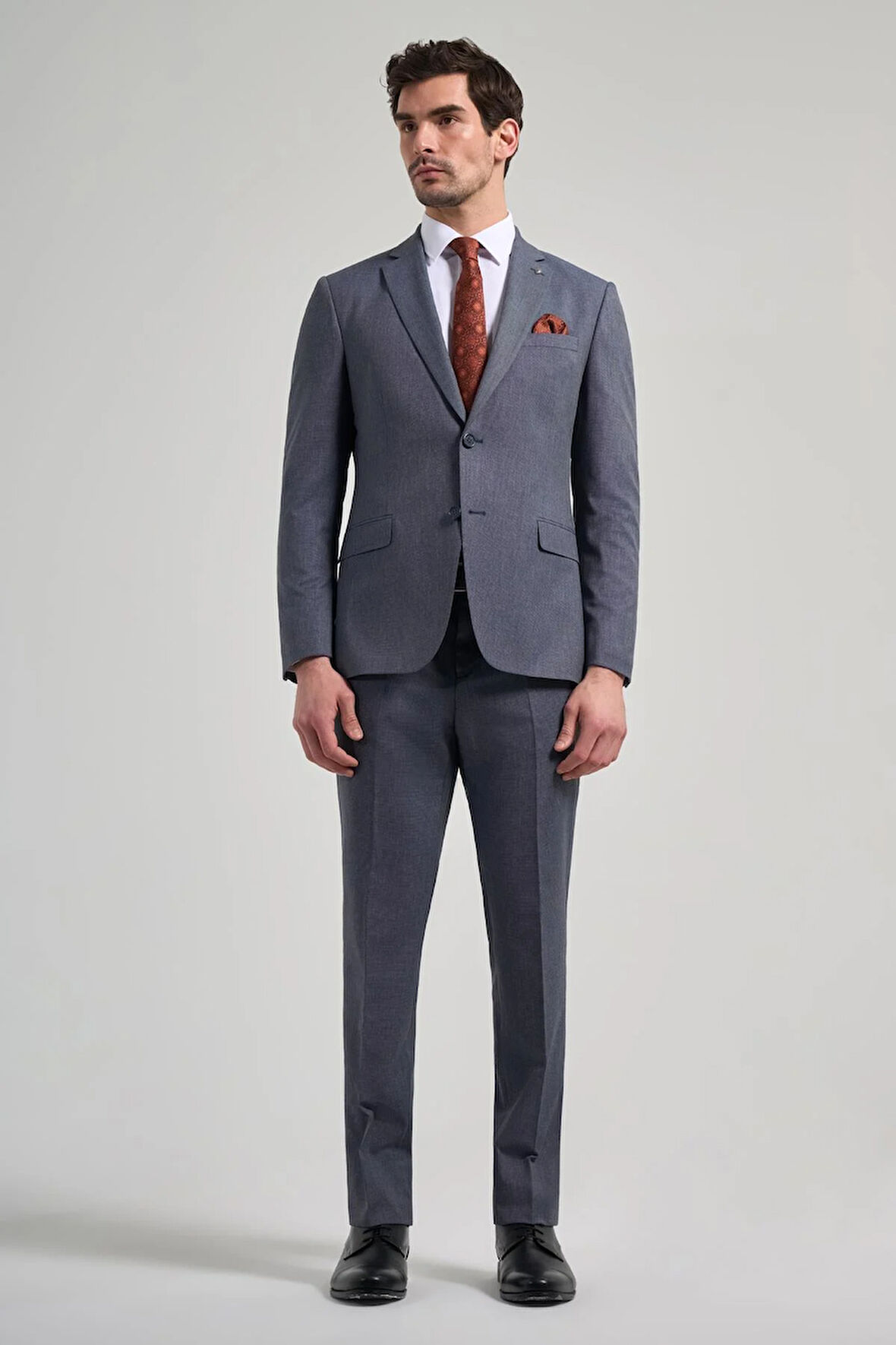 Kendinden Desenli Bez Ayağı Mono Yaka Tam Astar Esnek 6 Drop Slim Fit Takım Elbise 1001250168