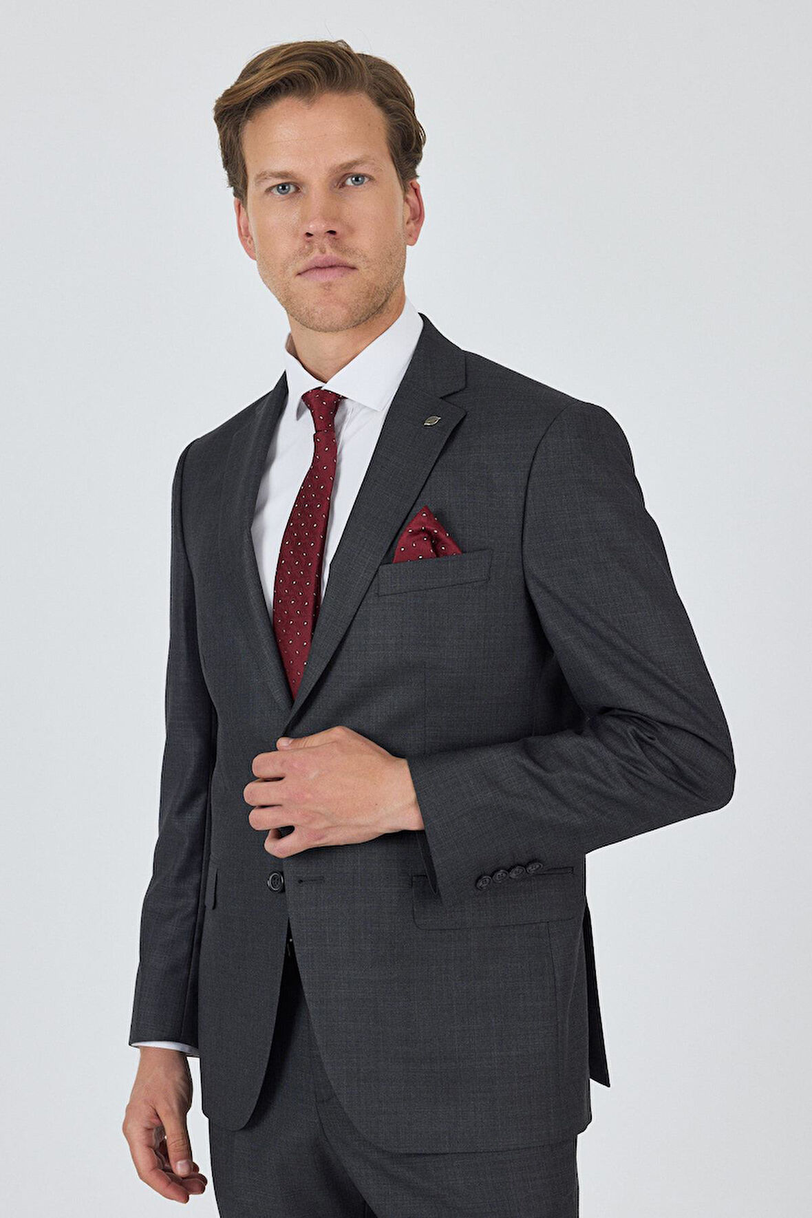 Düz Filafil Mono Yaka Tam Astar 6 Drop Comfort Fit Takım Elbise 1001250170