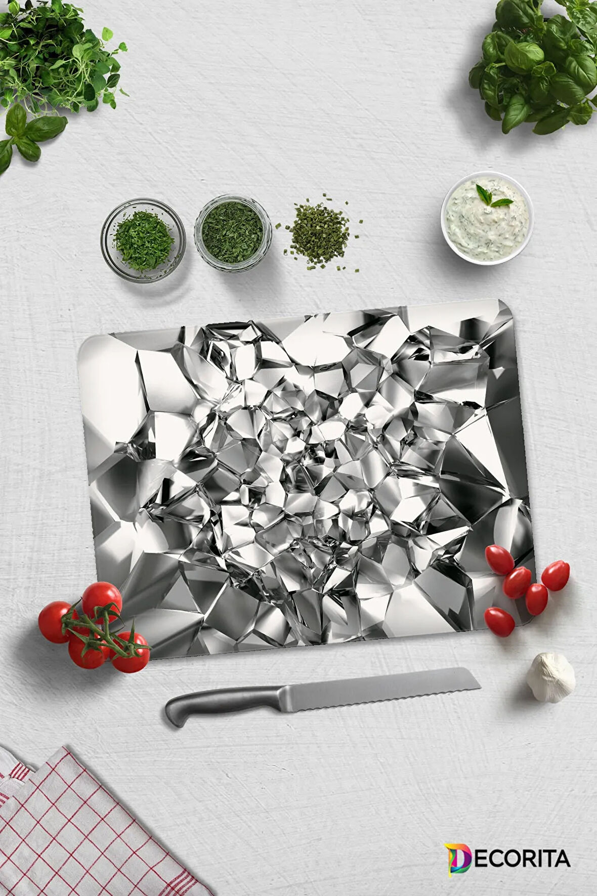 Cam Kesme Tahtası - Cam Kesme Tablası | Gümüş Kristal | 30cm x 40cm