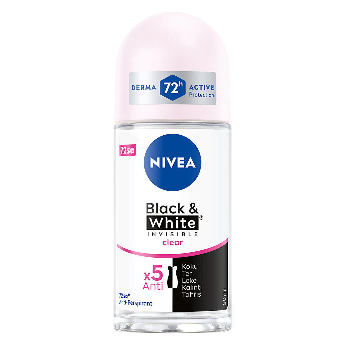 NIVEA Kadın Roll-on Deodorant Black&White Clear 72 Saat Anti-perspirant Koruma 50ml