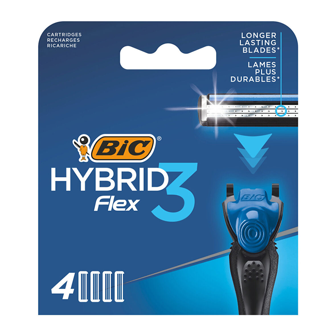 BIC Hybrid 3 Flex Tıraş Bıçağı Yedek Kartuşu 4'lü