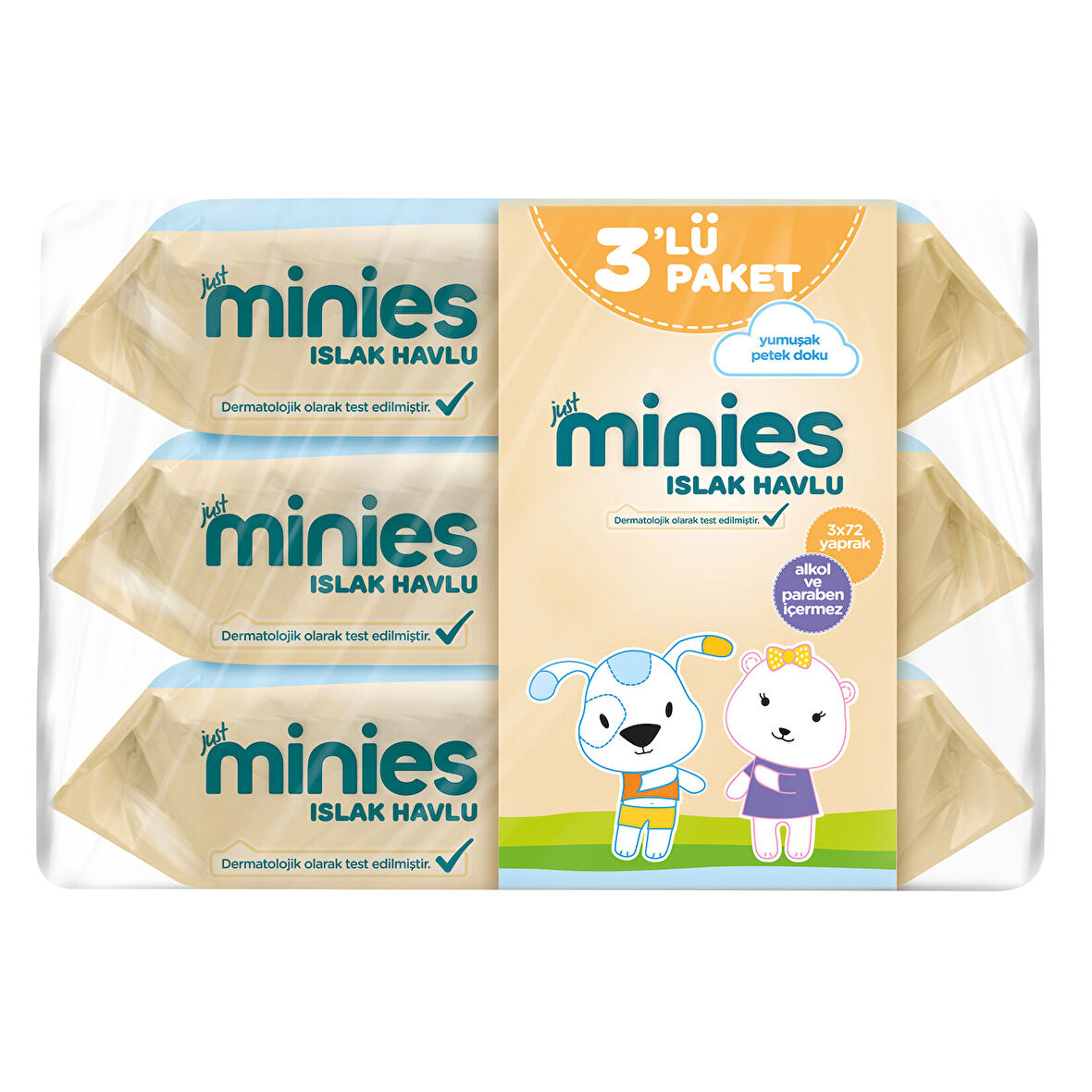 Minies Islak Havlu 3X72'li 4 ADET