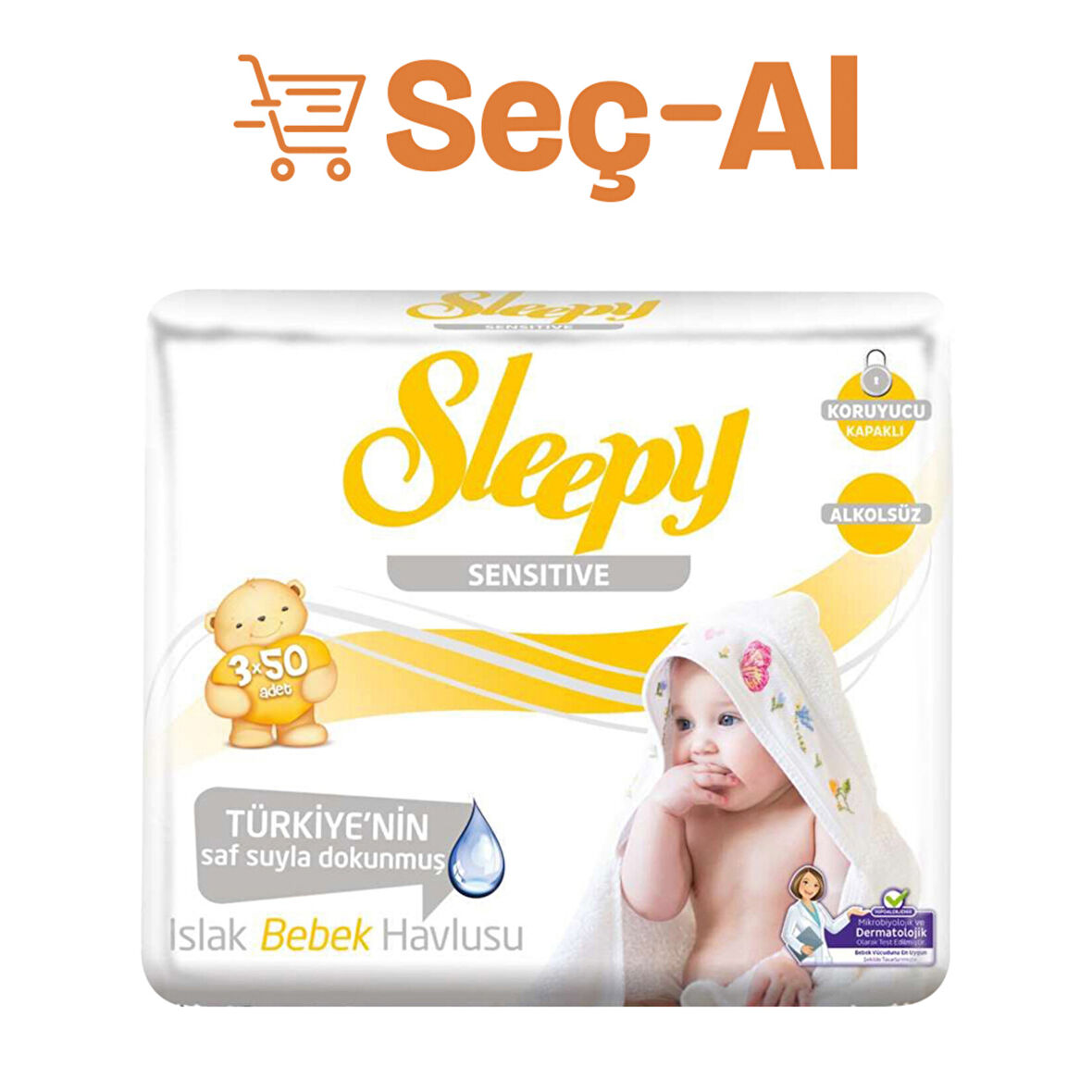 Sleepy Sensitive Islak Havlu 3 x 50'li 4 ADET