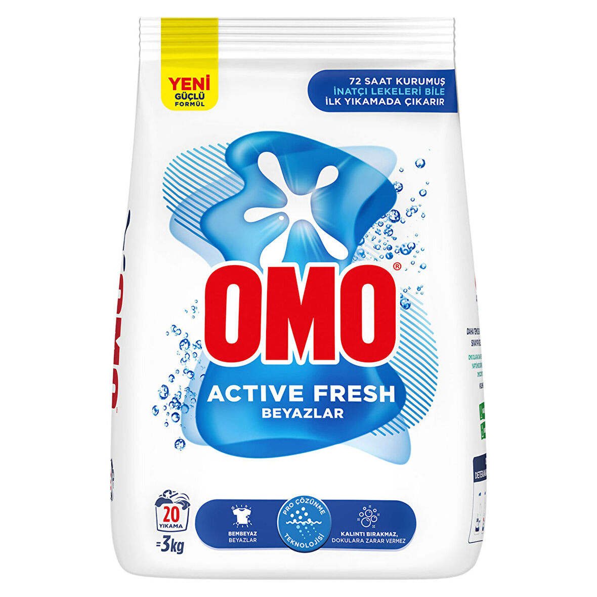 Omo Active Fresh Beyazlar Toz Çamaşır Deterjanı 3 KG 20 yıkama 4 ADET