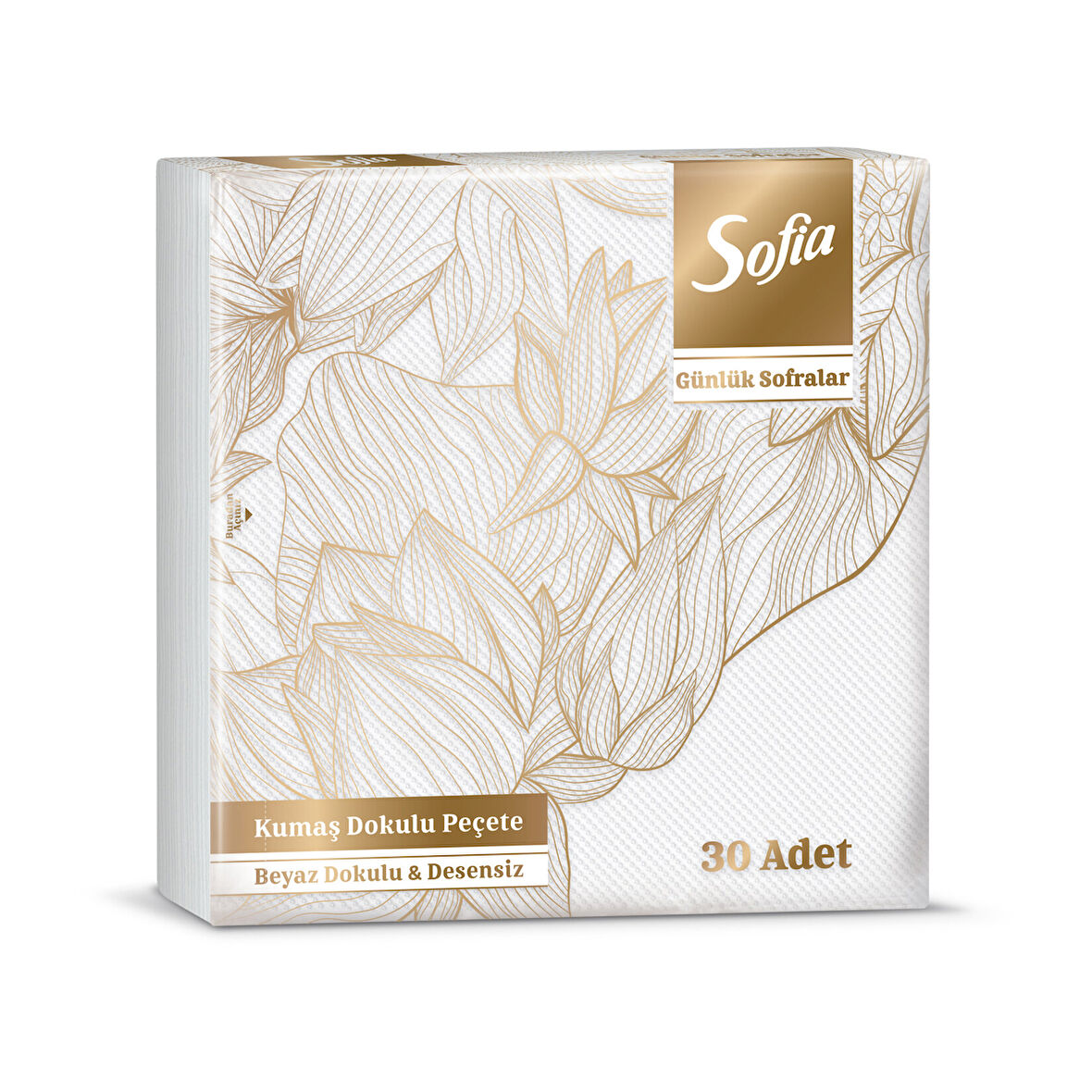 Sofia Kumaş Dokulu Peçete Beyaz 30'lu 4 ADET