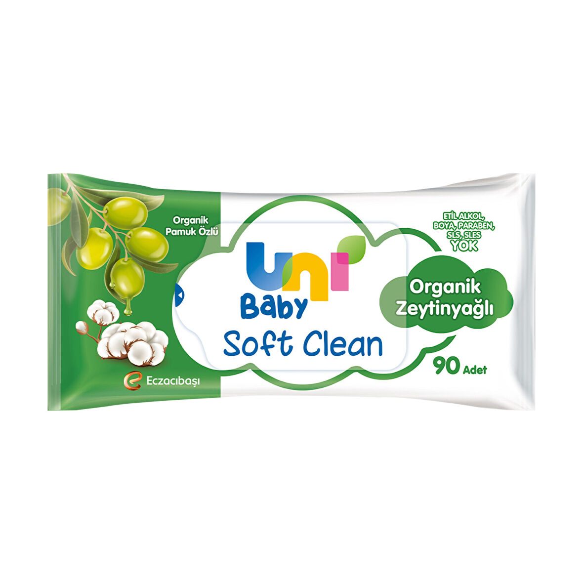 Uni Baby Soft Clean 90'lı Organik Zeytinyağlı Islak Havlu 4 ADET