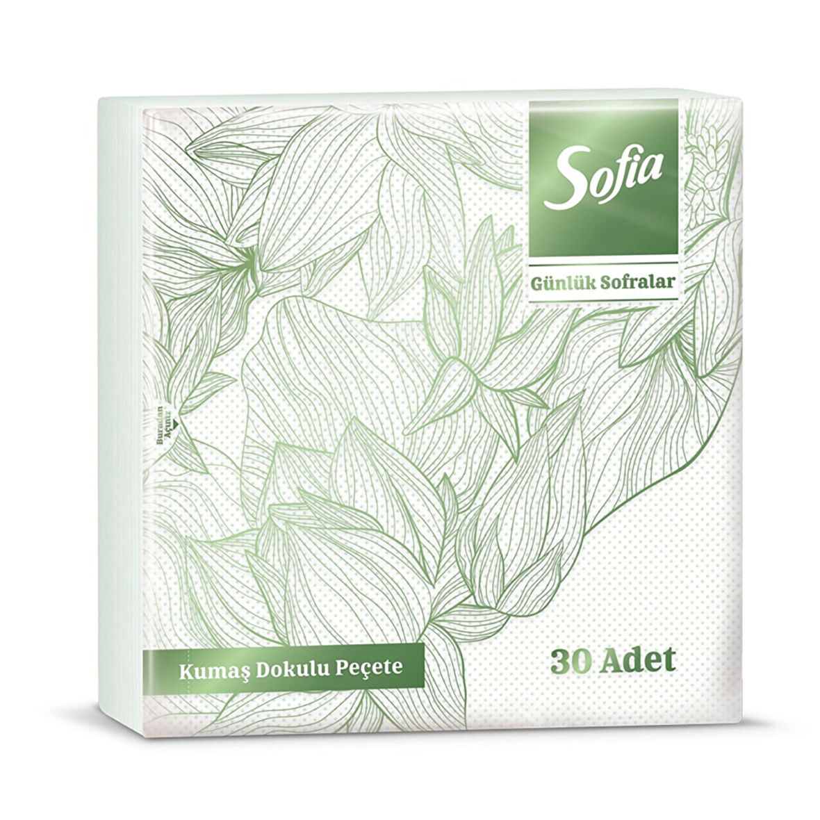 Sofia Kumaş Dokulu Peçete Yeşil 30'lu 4 ADET