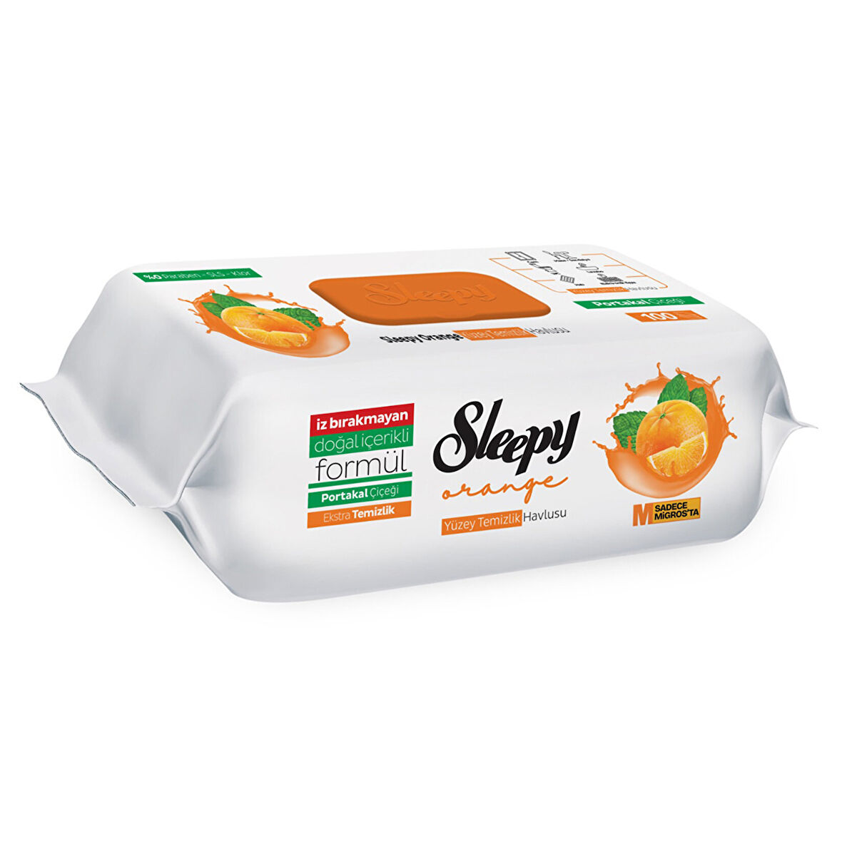 Sleepy Yüzey Temizlik Havlusu Portakal 100'lü 4 ADET