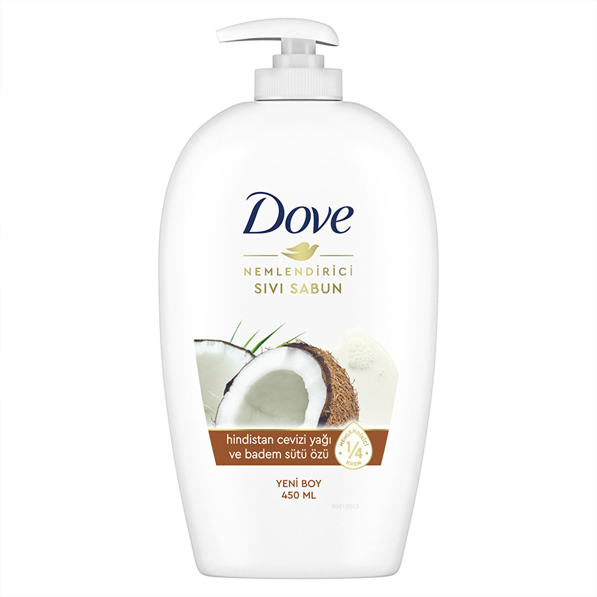 Dove Nemlendirici Sıvı Sabun Hindistan Cevizi Yağı ve Badem Sütü Özü 450 Ml