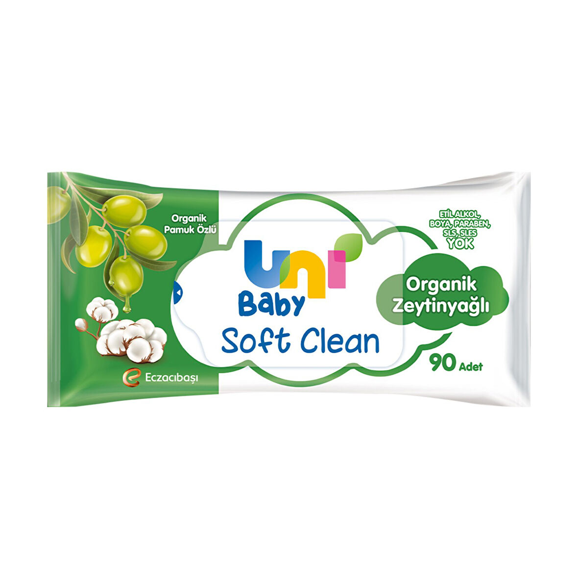 Uni Baby Soft Clean 90'lı Organik Zeytinyağlı Islak Havlu