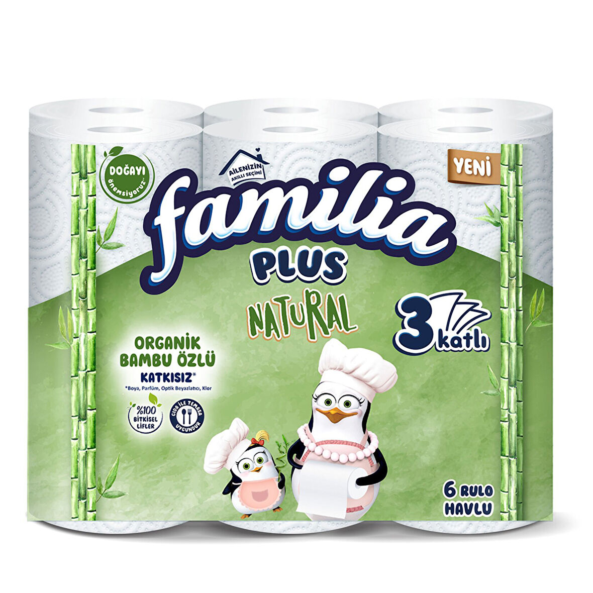 Familia Plus Natural Havlu 6'lı