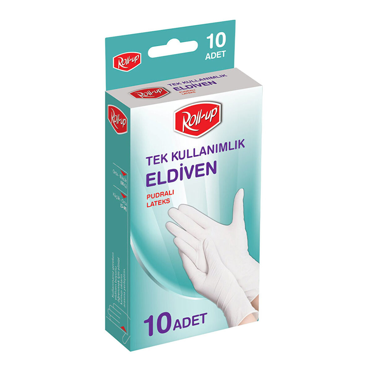 Roll-up Pudralı Latex Eldiven 10'lu