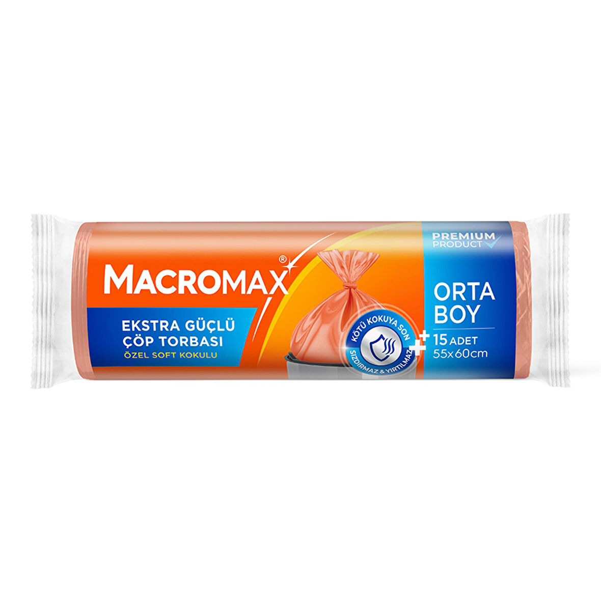 Macromax Extra Güçlü Çöp Torbası Orta Boy 15'li