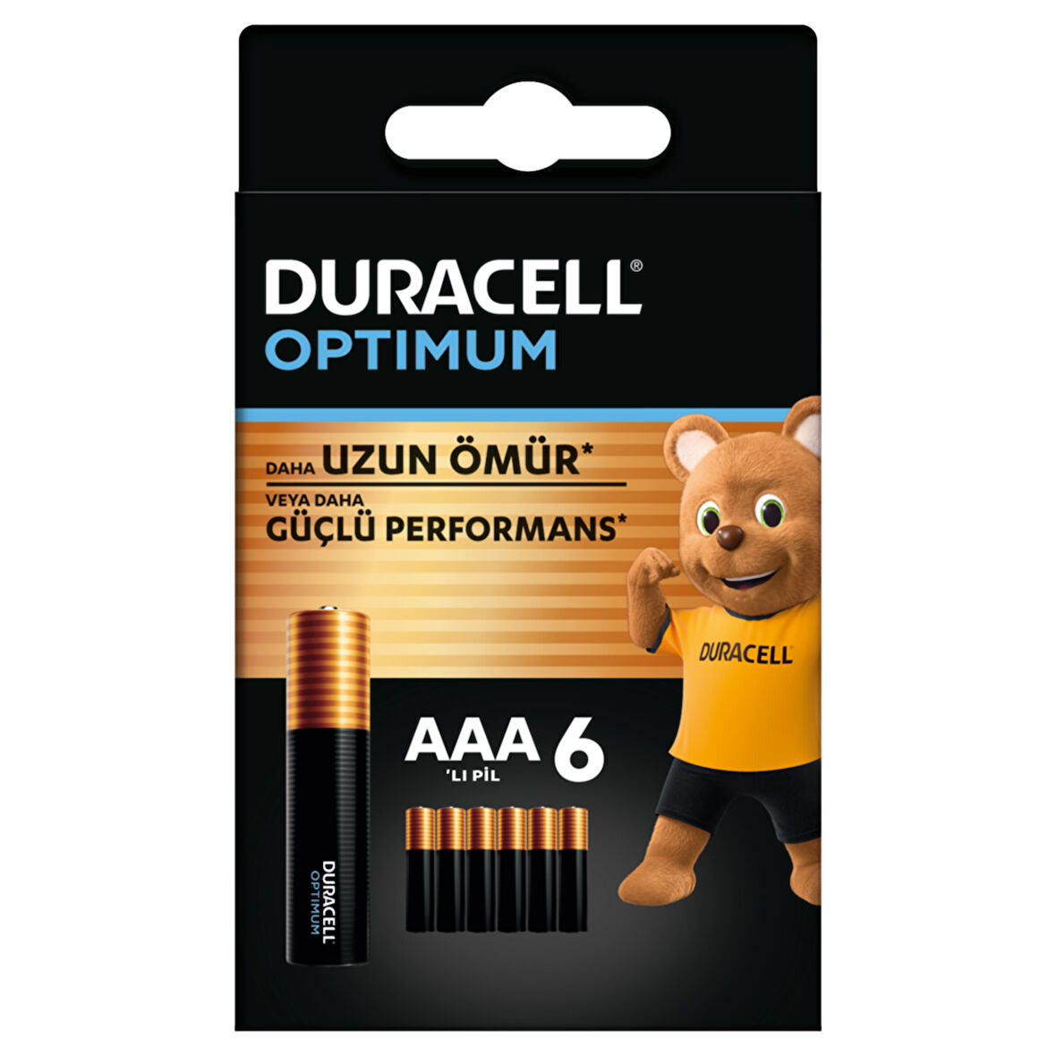 Duracell Optimum AAA Alkalin İnce Kalem Pil 1,5 V (LR03 / MN2400) 6 lı Paket