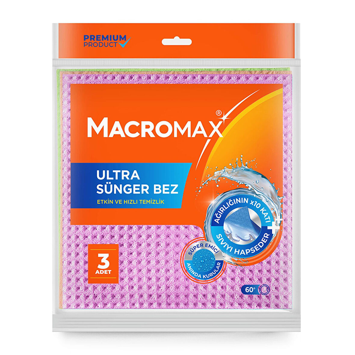 Macromax Ultra Sünger Temizlik Bezi 3'lü