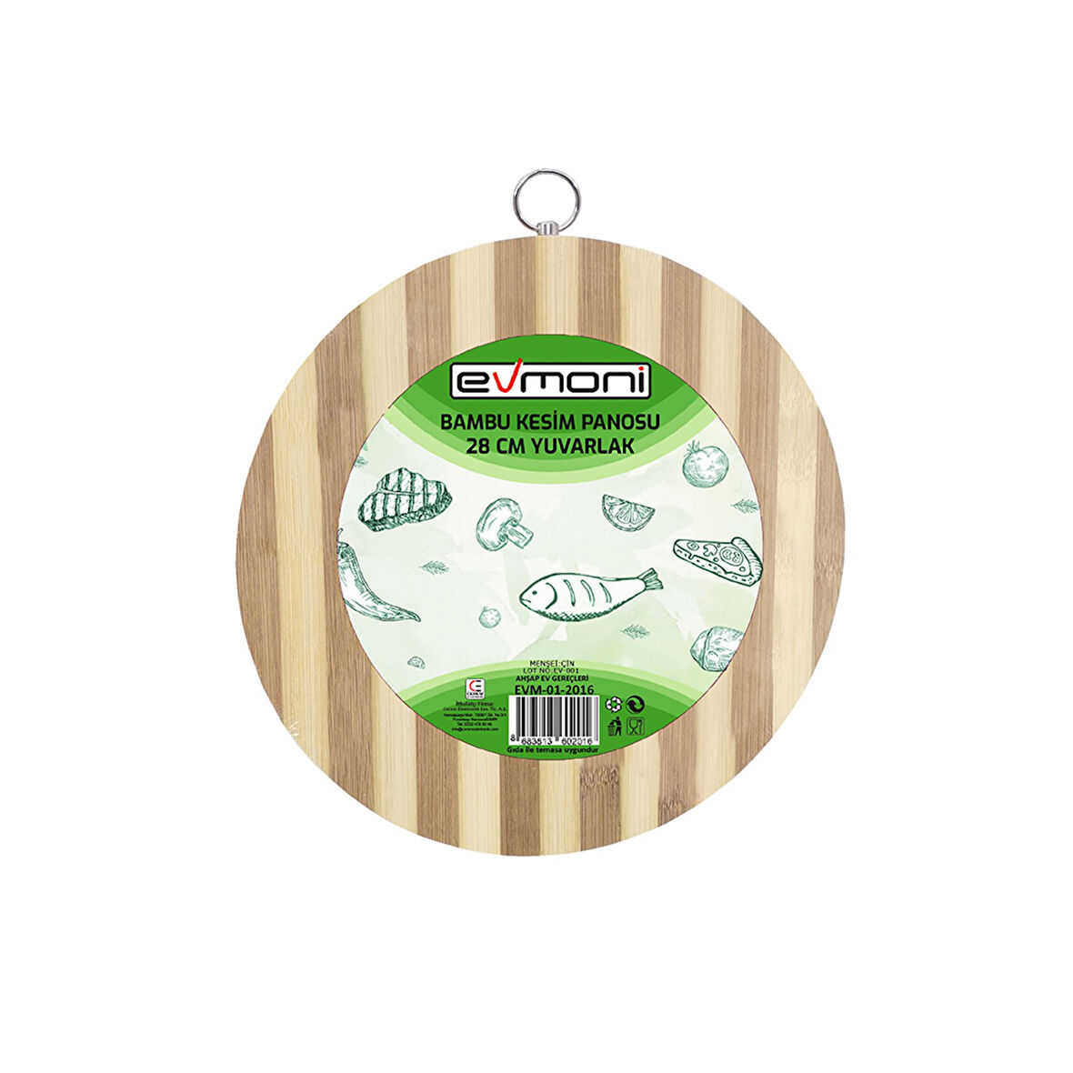 Evmoni Bambu Kesme Panosu Yuvarlak