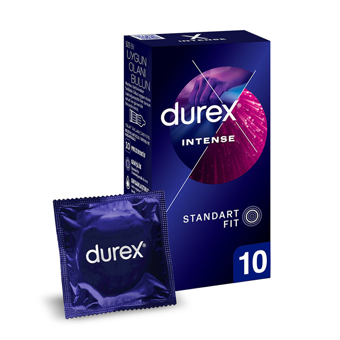 Durex Intense Uyarıcı Jelli ve Tırtıklı Prezervatif 10'lu