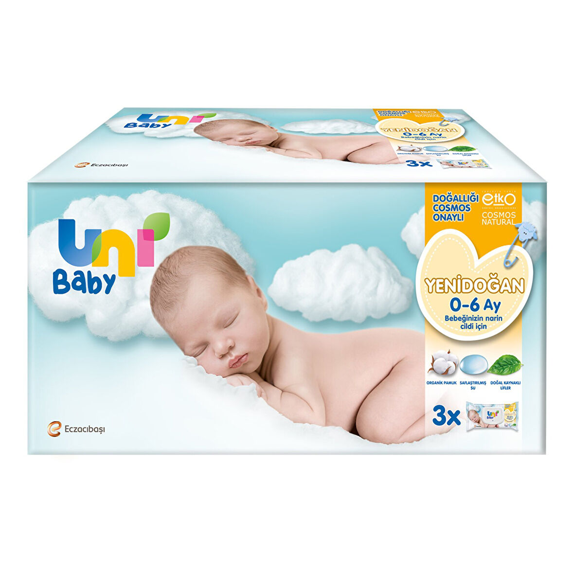 Uni Baby Yenidoğan Islak Mendil 3X40 Adet