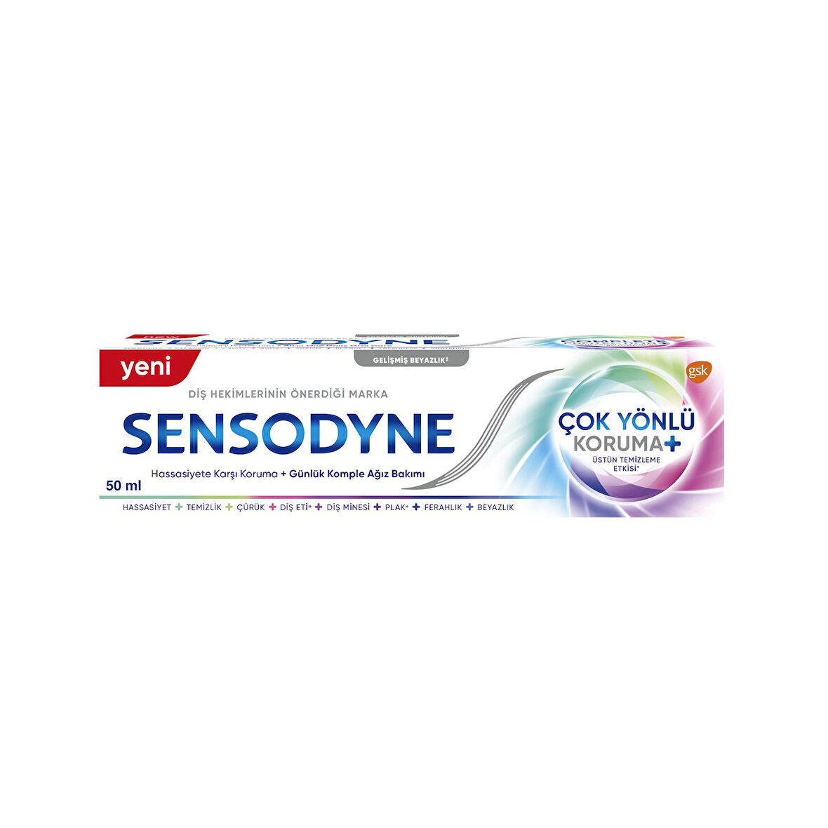 Sensodyne Çok Yönlü Koruma + Geliştirilmiş Beyaz Diş Macunu 50 Ml