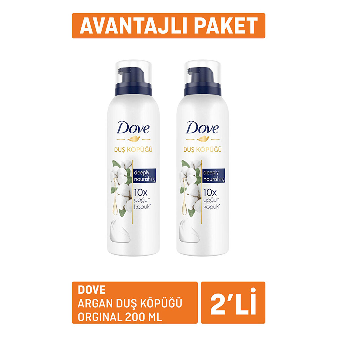 Dove Argan Duş Köpüğü Original 200Ml x 2