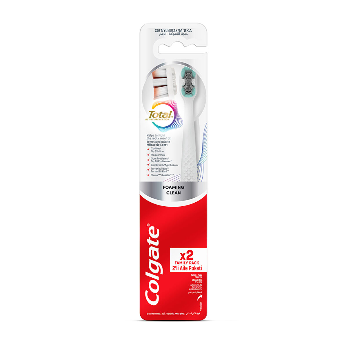 Colgate Total White Foaming Clean Diş Fırçası 1+1