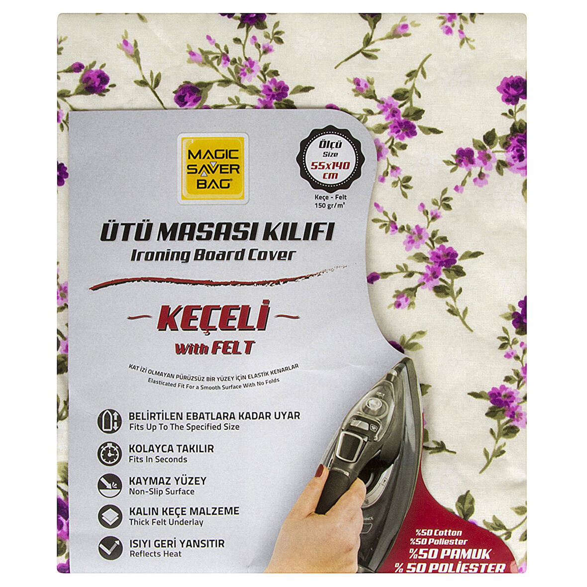 Magic Saver Keçeli Ütü Masası Kılıfı 55X140 Cm