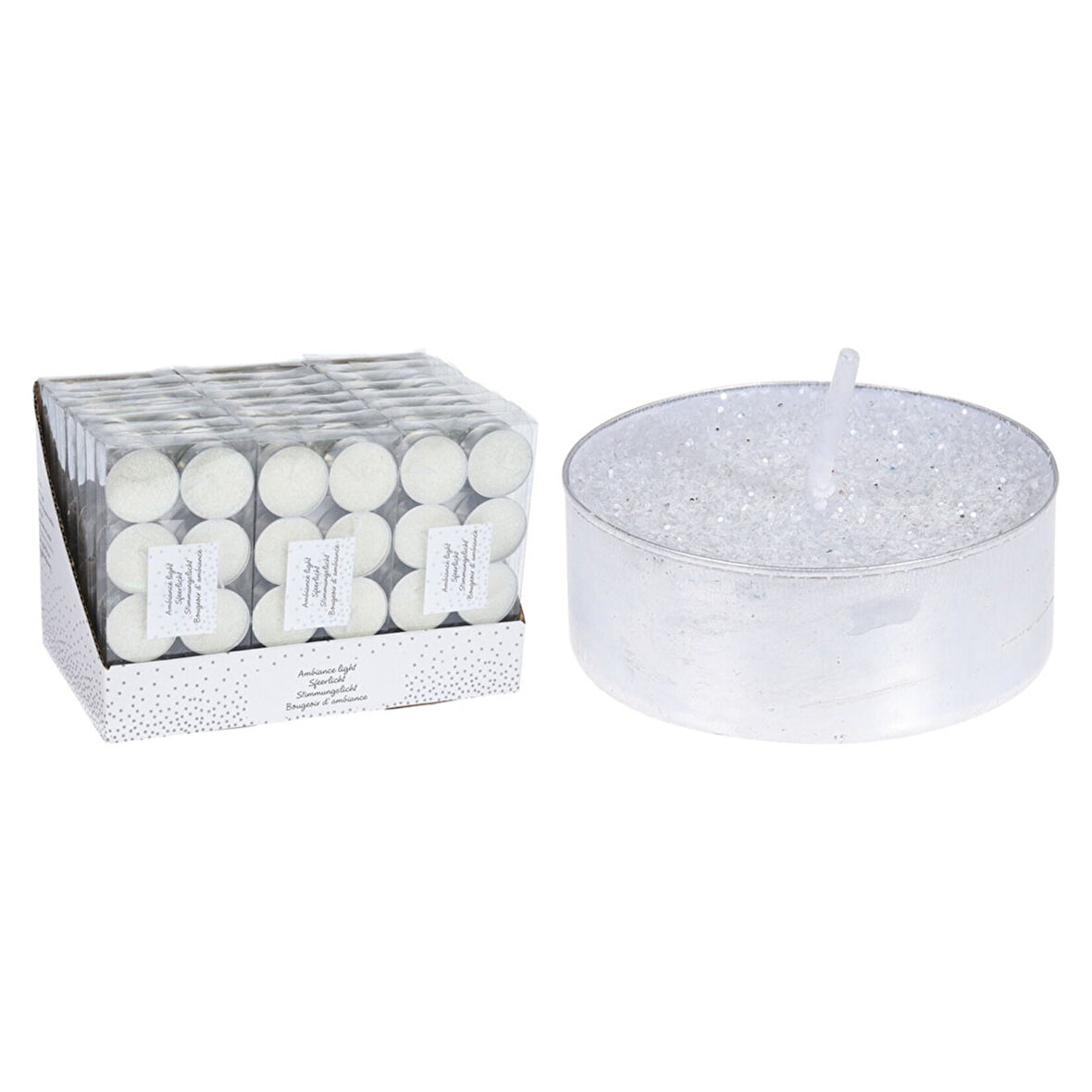 Koopman Beyaz Simli 8'li Tealight Mum