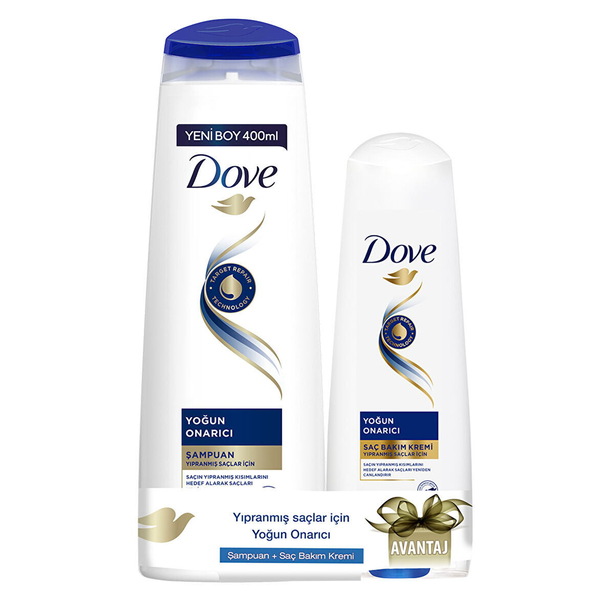 Dove Yoğun Bakım Şampuan 400 Ml + Saç Kremi 200 Ml