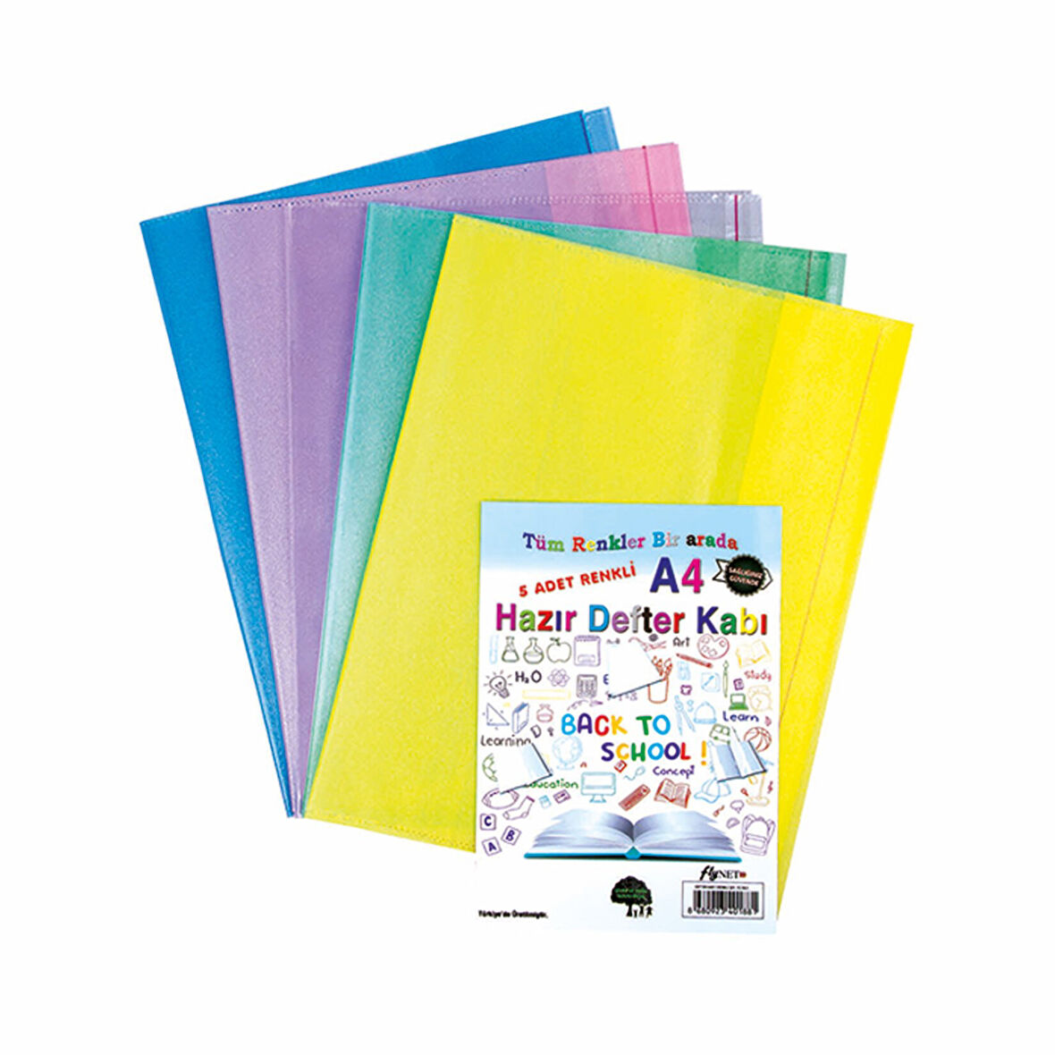 A4 Defter Kabı Renkli Şef Karışık 5 Li Bls (Mavi-s