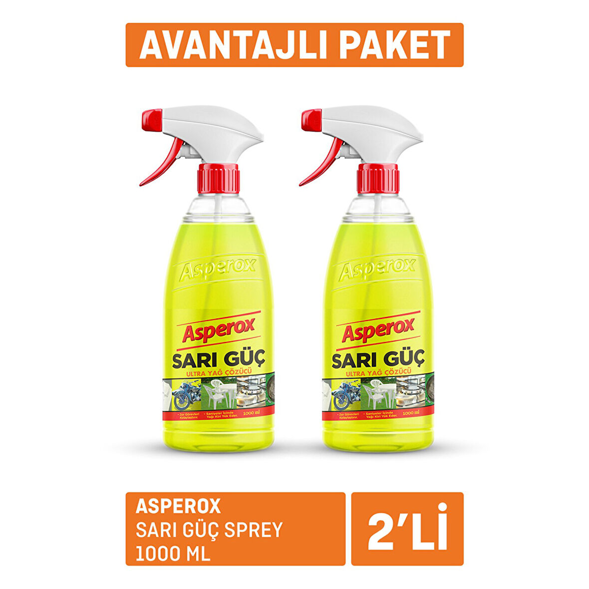 Asperox Sarı Güç Sprey 2 x 1L 2 ADET
