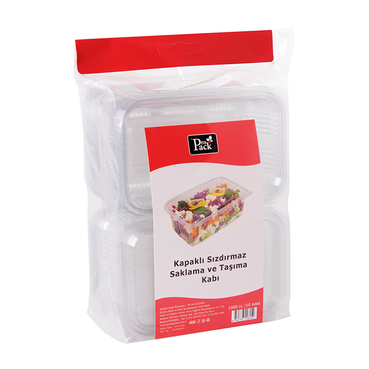 Propack Sızdırmaz Kullan-At Taşıma Kabı 10'lu 1000 Cc