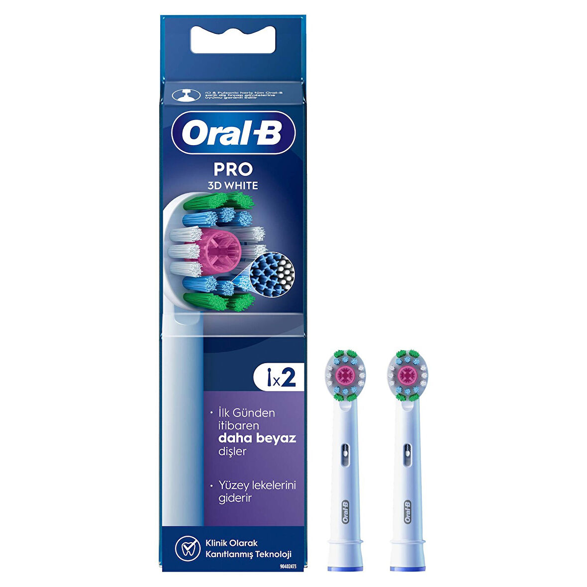 Oral B Şarjlı Yedek Başlık 3 Boyutlu Beyazlık Luxe Diş Fırçası 2'li