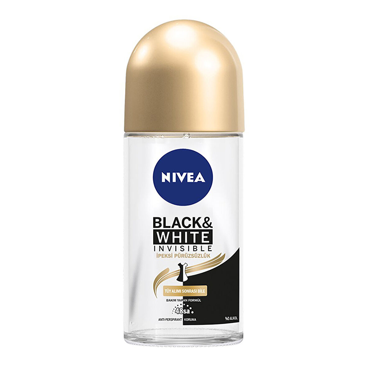 NIVEA Kadın Roll-on Deodorant Black&White İpeksi Pürüzsüzlük 72 Saat 50ml