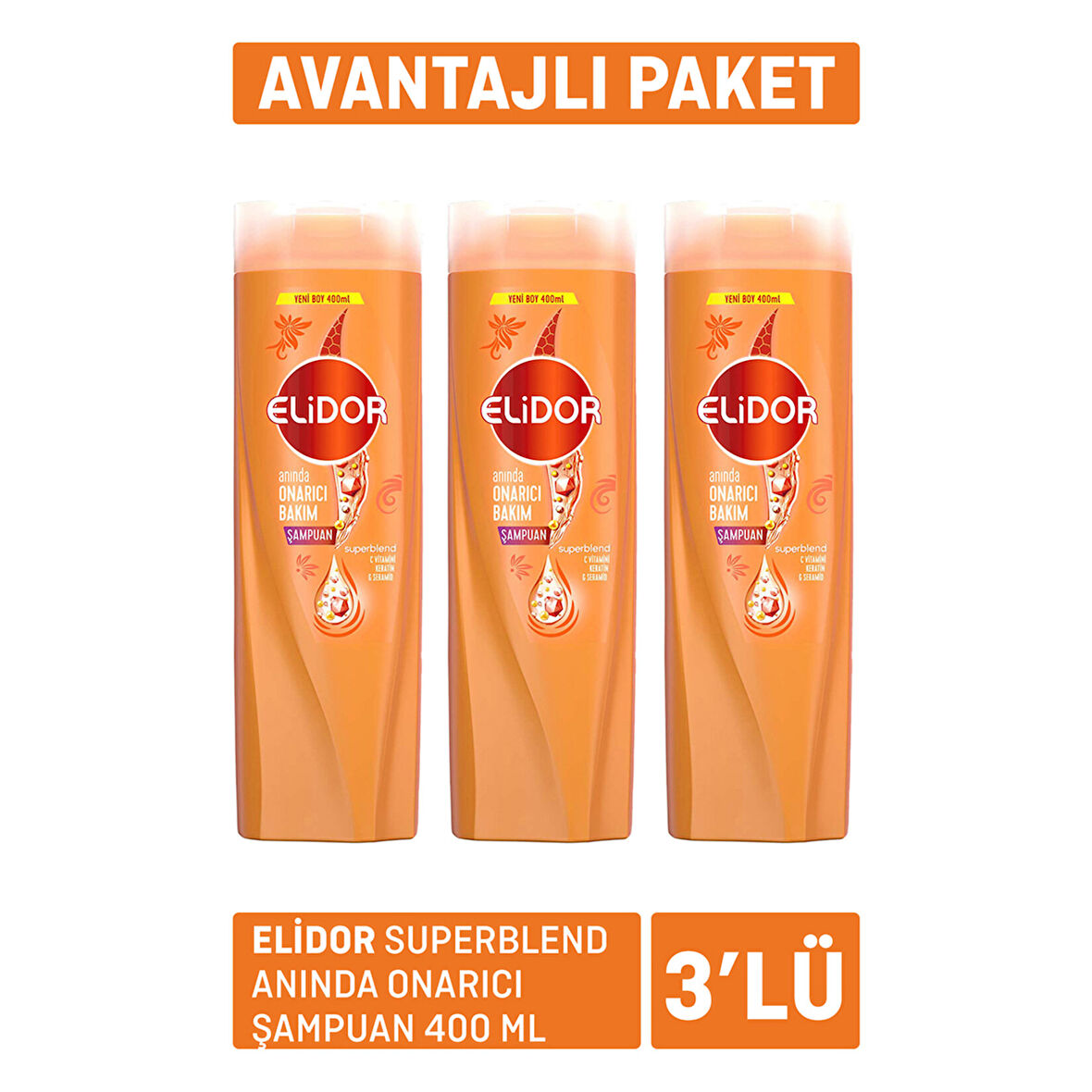 Elidor Superblend Anında Onarıcı Şampuan 3 x 400Ml