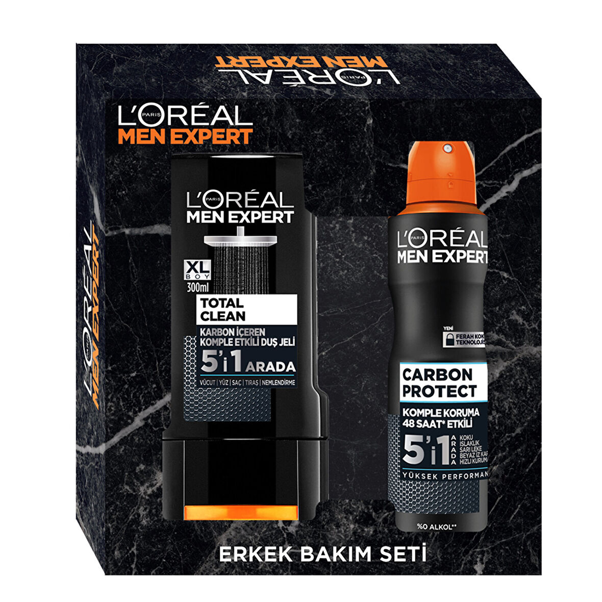 L'Oreal Paris Men Carbon Pro Duş Jeli 300 Ml + Deodorant 150 Ml