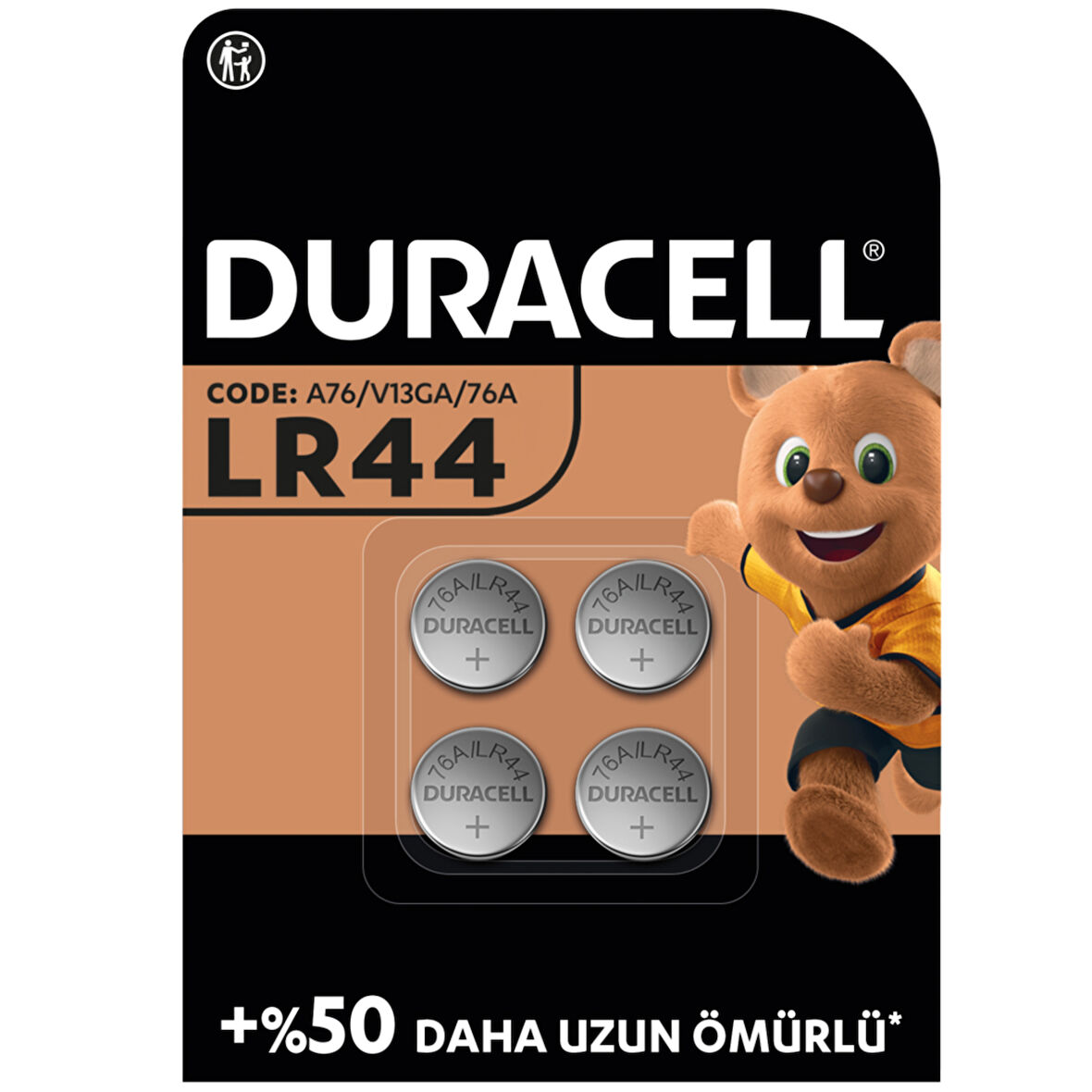 Duracell Özel LR44 Alkalin Düğme Pil 1,5 V 4'lü Paket 2 ADET