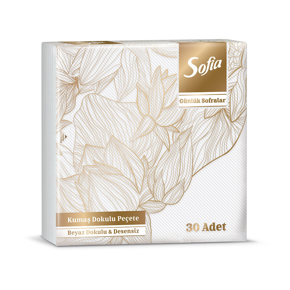 Sofia Kumaş Dokulu Peçete Beyaz 30'lu 2 ADET